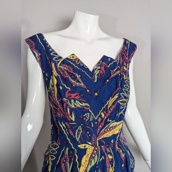 women's vintage dress floral hourglass handmade pencil skirt size 8 - Picture 6 of 11